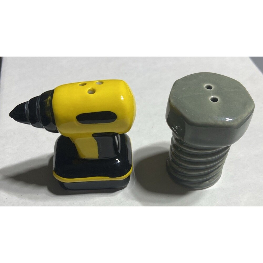 Cracker Barrel Drill & Bolt Salt & Pepper Shakers Set - New